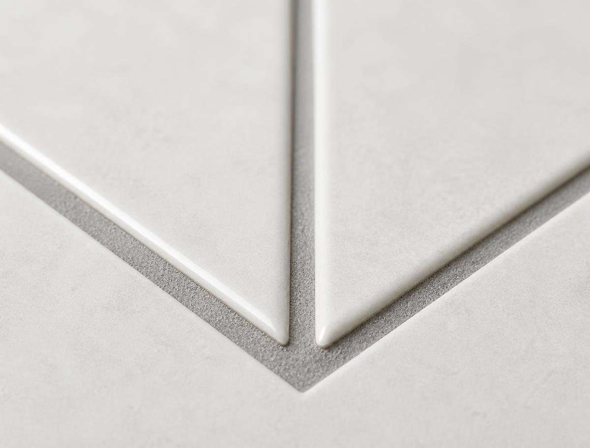 Chipped tile corner repair with colour and finish matching